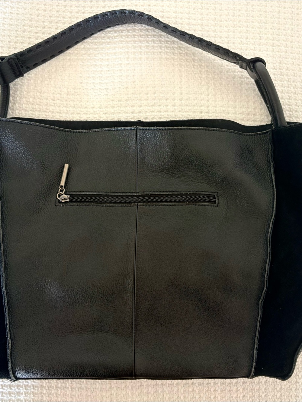 The Sak Los Feliz Black Leather & Suede Shoulder Hobo Tote Bag Boho - Picture 7 of 10